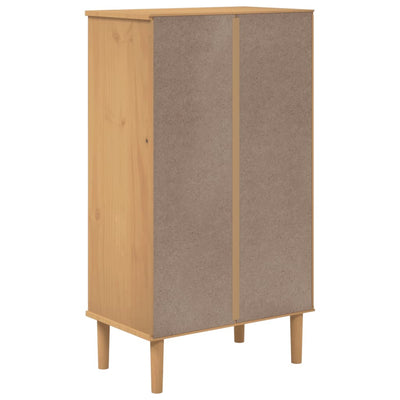 Shoe Cabinet Solid Pine 3 Compartments Medium Height