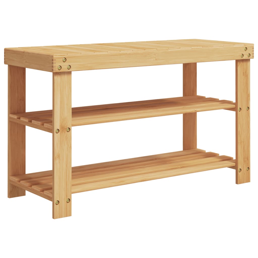 Shoe Rack Natural Bamboo 3 Tiers
