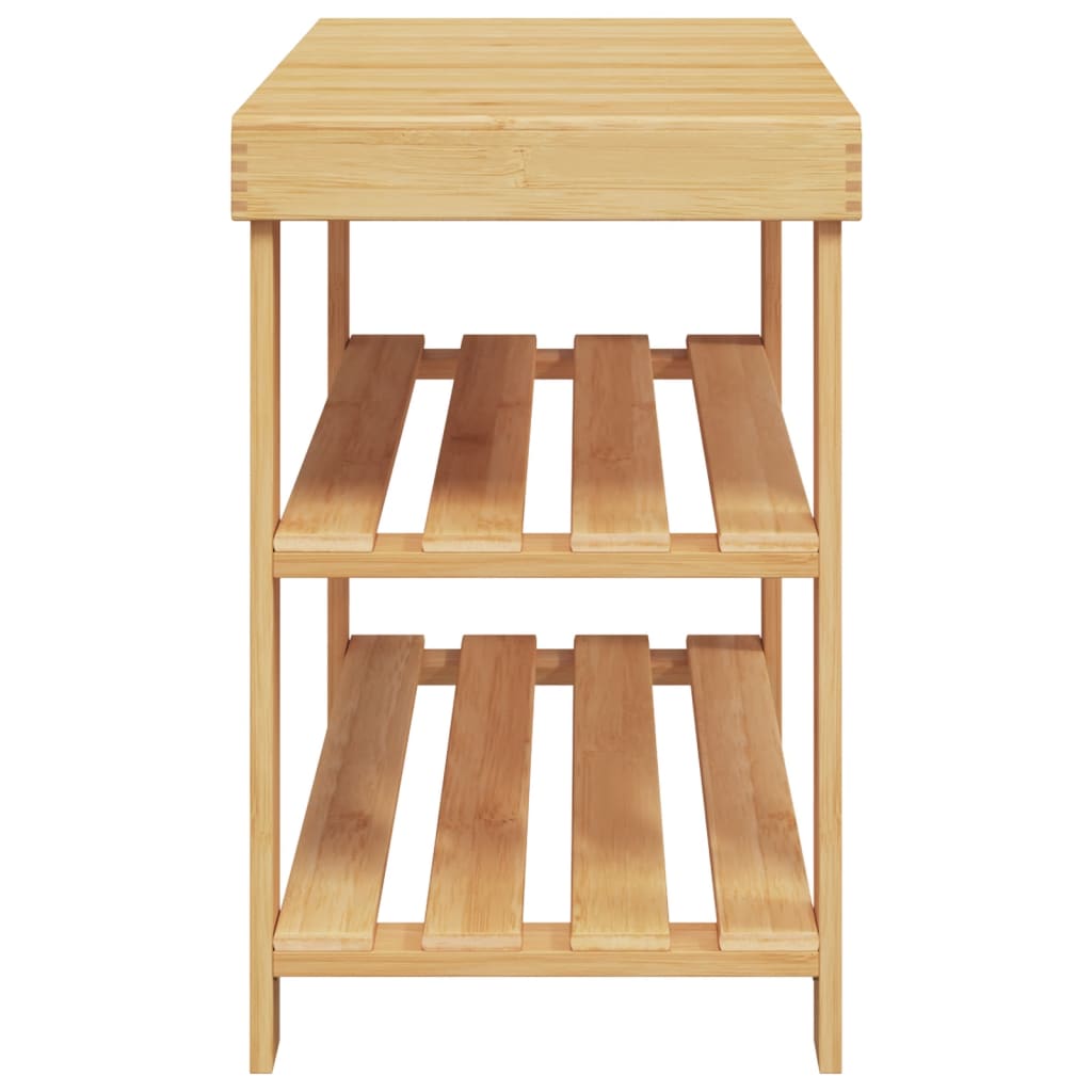 Shoe Rack Natural Bamboo 3 Tiers