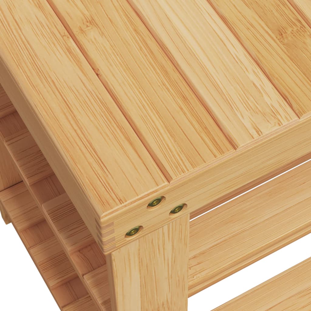 Shoe Rack Natural Bamboo 3 Tiers