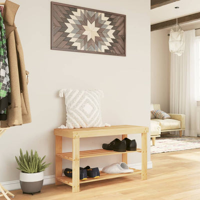 Shoe Rack Natural Bamboo 3 Tiers