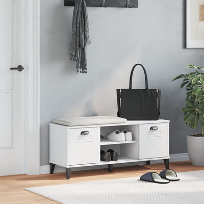 Shoe Storage Bench Smoked Oak & Metal Compartments