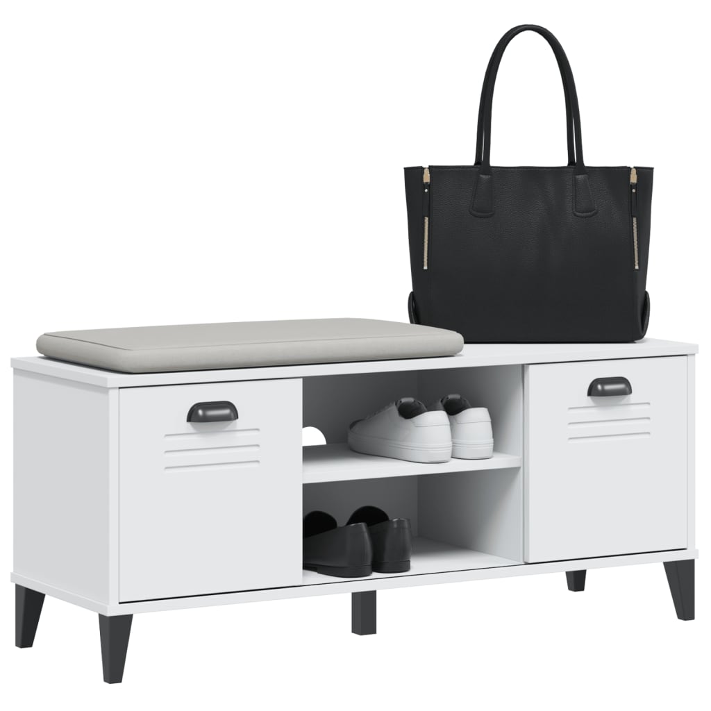 Shoe Storage Bench Smoked Oak & Metal Compartments