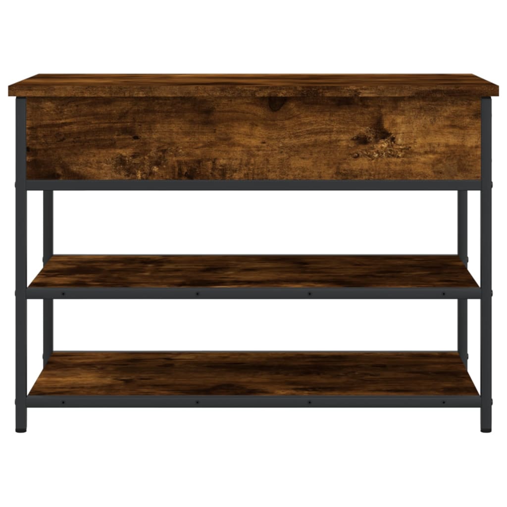 Tone Shoe Bench Smoked Oak & Metal 3 Compartments Wide & Long