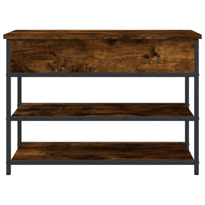 Tone Shoe Bench Smoked Oak & Metal 3 Compartments Wide & Long