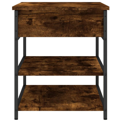 Tone Shoe Bench Smoked Oak & Metal 3 Compartments Wide & Long
