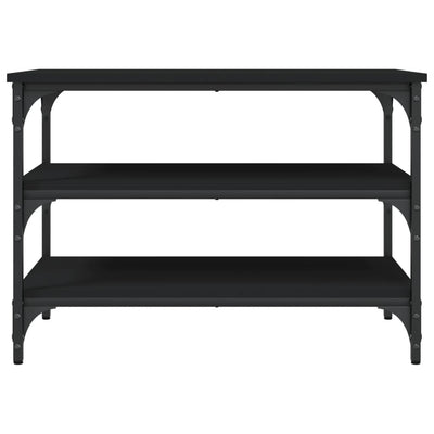 Shoe Bench Black Wood Deep & Wide 3 Compartments