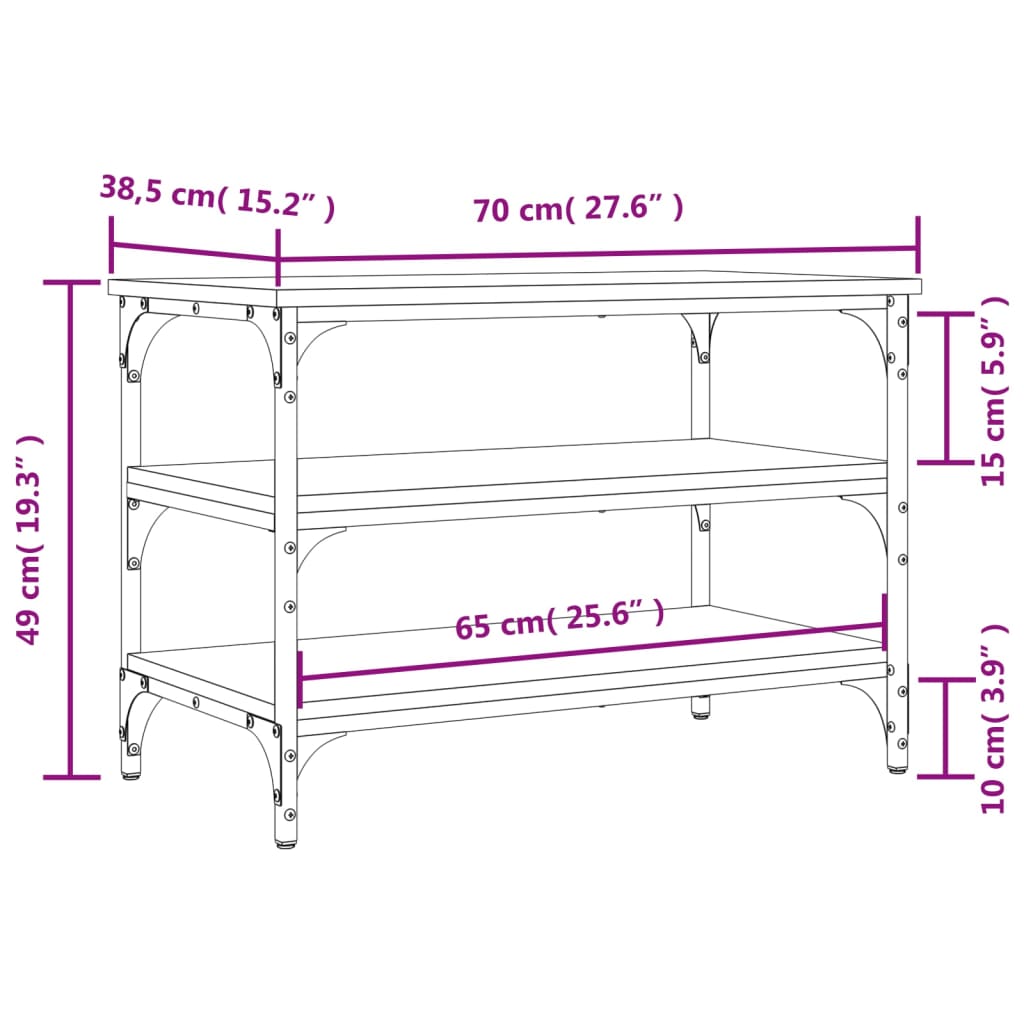 Shoe Bench Black Wood Deep & Wide 3 Compartments