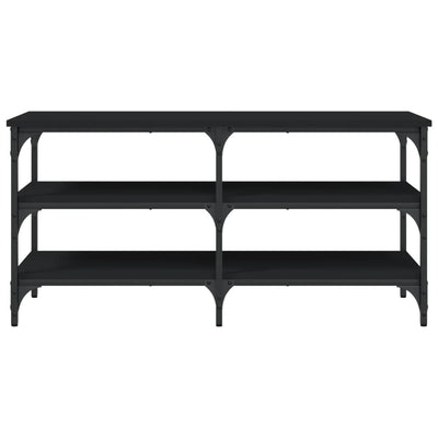 Tone Shoe Bench Black Reclaimed Wood & Metal Adjustable Feet 3 Compartments