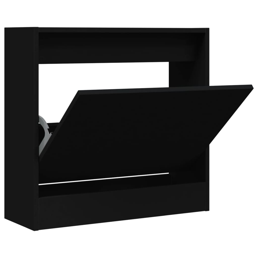 Modern 3 Pair 31" Compact Shoe Cabinet With 1 Flip Down Drawer