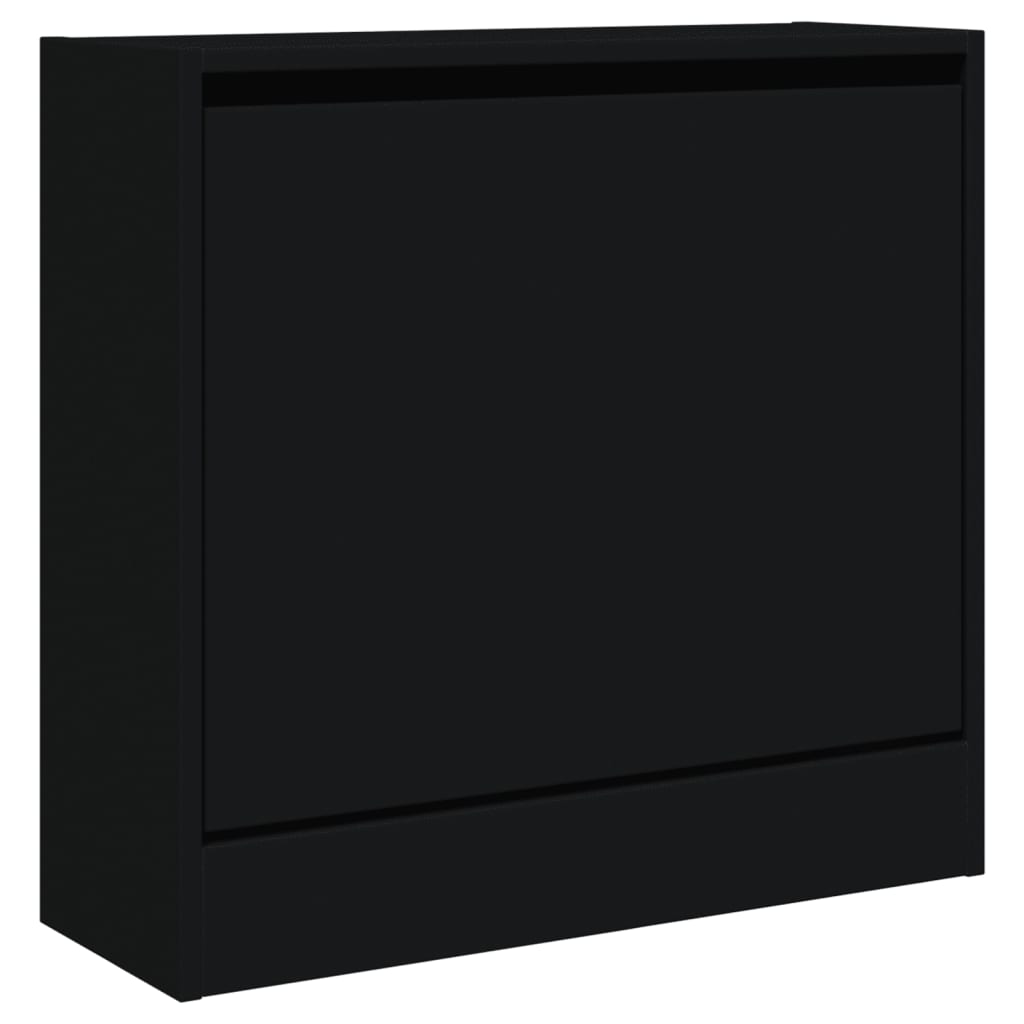 Modern 3 Pair 31" Compact Shoe Cabinet With 1 Flip Down Drawer