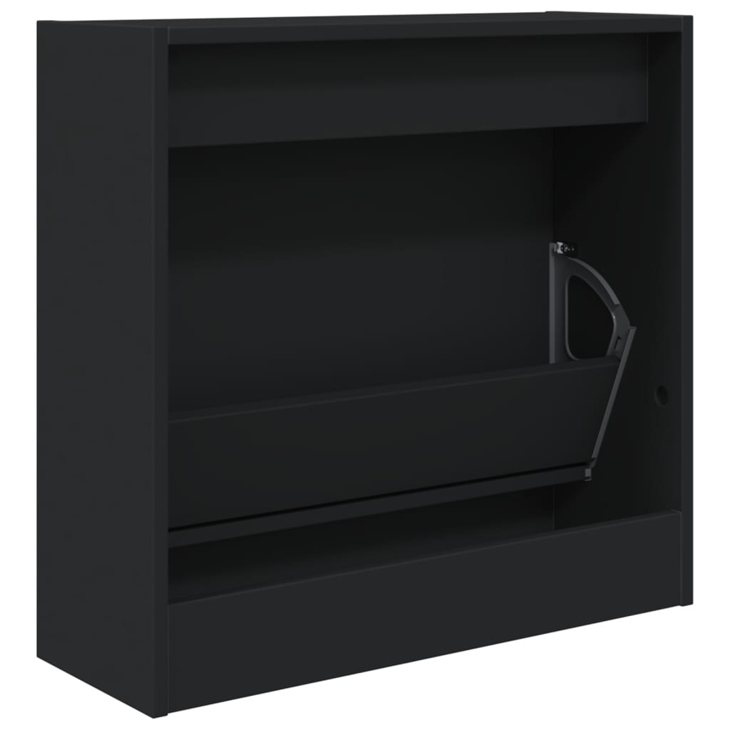 Modern 3 Pair 31" Compact Shoe Cabinet With 1 Flip Down Drawer