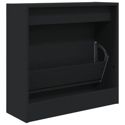 Modern 3 Pair 31" Compact Shoe Cabinet With 1 Flip Down Drawer