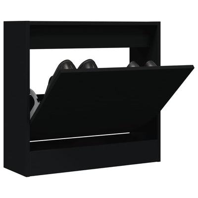 Modern 3 Pair 31" Compact Shoe Cabinet With 1 Flip Down Drawer