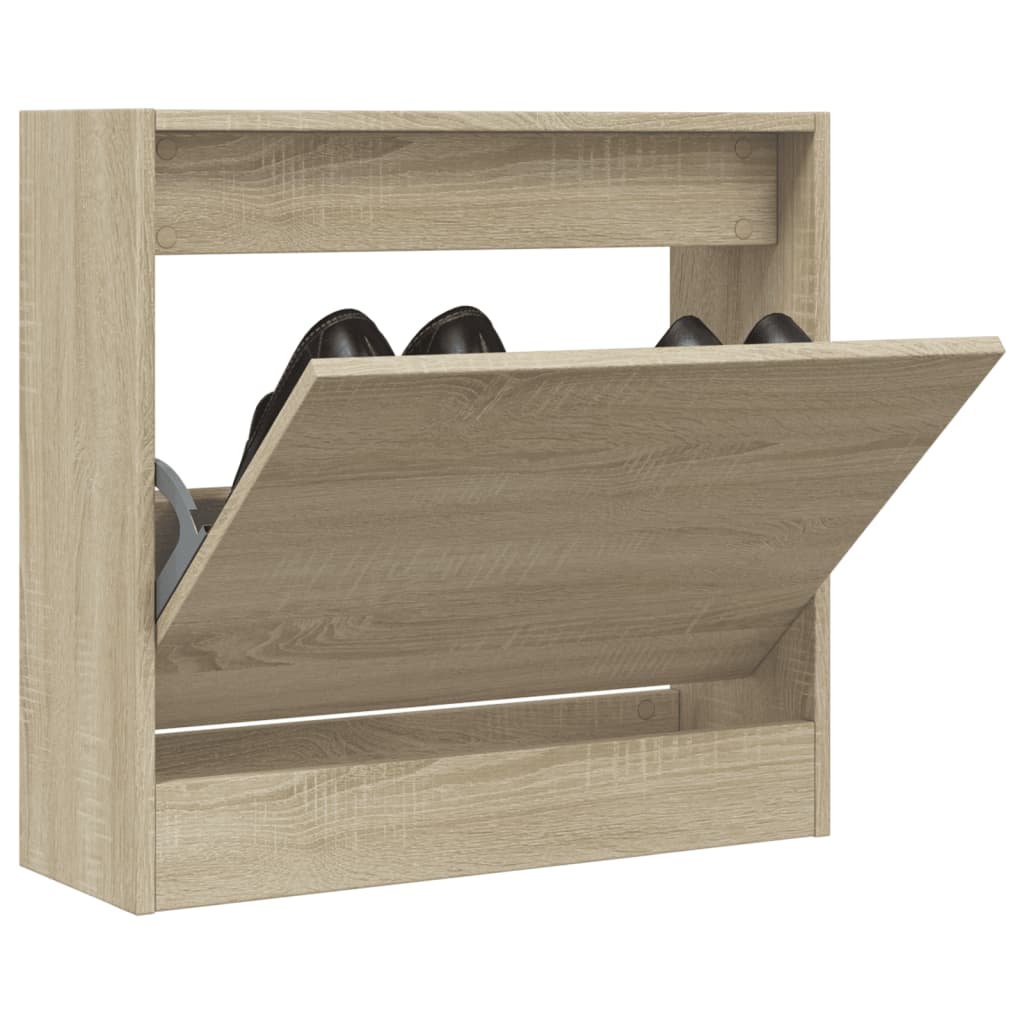 Modern 3 Pair 31" Compact Shoe Cabinet With 1 Flip Down Drawer