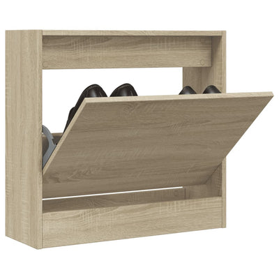 Modern 3 Pair 31" Compact Shoe Cabinet With 1 Flip Down Drawer
