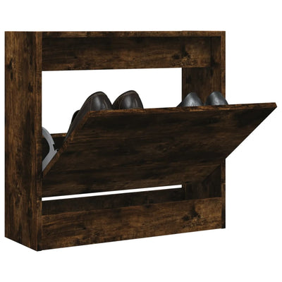 Modern 3 Pair 31" Compact Shoe Cabinet With 1 Flip Down Drawer