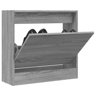 Modern 3 Pair 31" Compact Shoe Cabinet With 1 Flip Down Drawer