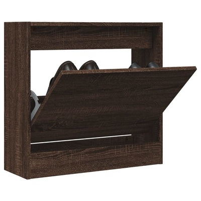 Modern 3 Pair 31" Compact Shoe Cabinet With 1 Flip Down Drawer