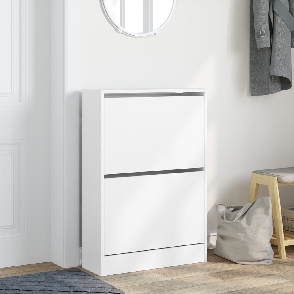 Tone Shoe Cabinet Solid Oak 2 Drop-Down Drawers small
