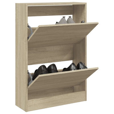 Tone Shoe Cabinet Solid Oak 2 Drop-Down Drawers small