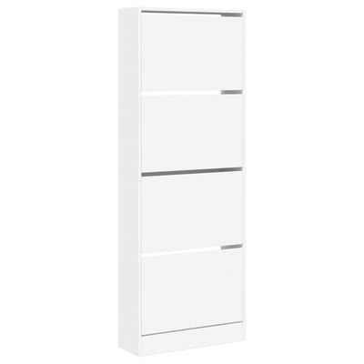 Modern 20 Pair 31" Tall Shoe Cabinet With 4 Flip Down Drawers