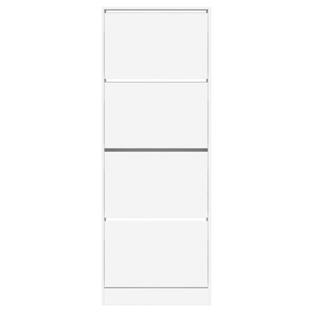 Modern 20 Pair 31" Tall Shoe Cabinet With 4 Flip Down Drawers