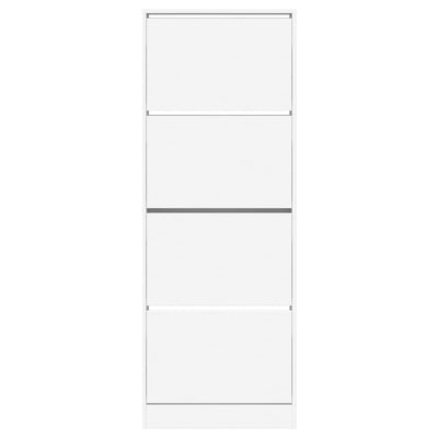 Modern 20 Pair 31" Tall Shoe Cabinet With 4 Flip Down Drawers