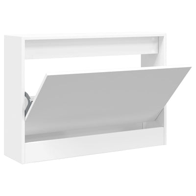 Modern 6 Pair 31" Compact Shoe Cabinet With 1 Flip Down Drawer