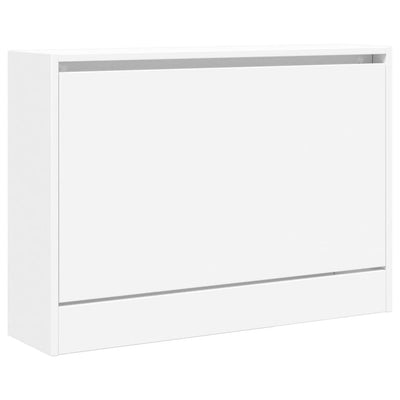 Modern 6 Pair 31" Compact Shoe Cabinet With 1 Flip Down Drawer