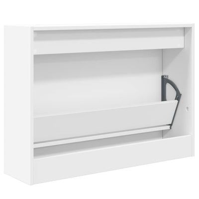 Modern 6 Pair 31" Compact Shoe Cabinet With 1 Flip Down Drawer