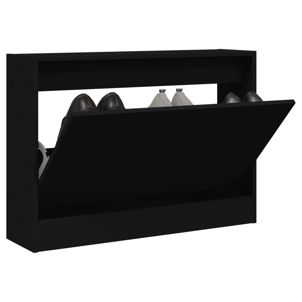 Modern 6 Pair 31" Compact Shoe Cabinet With 1 Flip Down Drawer