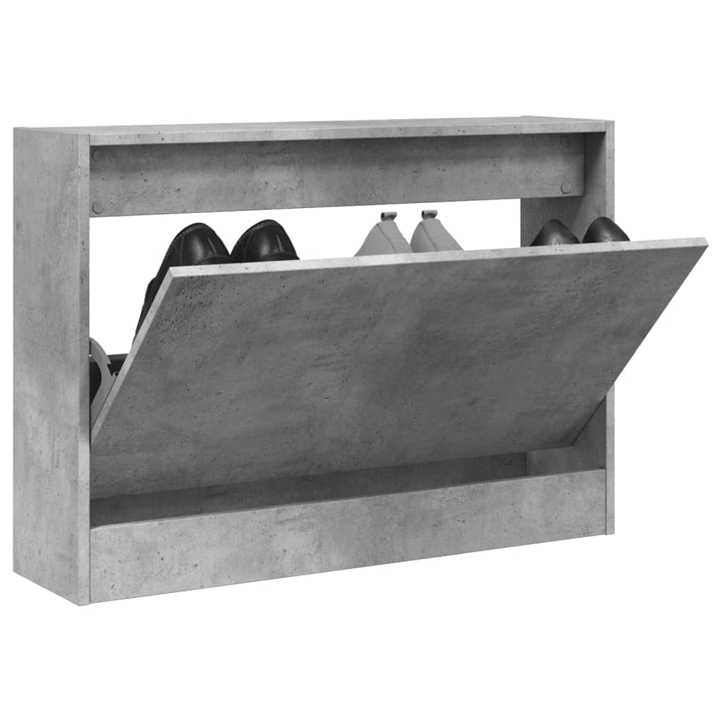 Modern 6 Pair 31" Compact Shoe Cabinet With 1 Flip Down Drawer