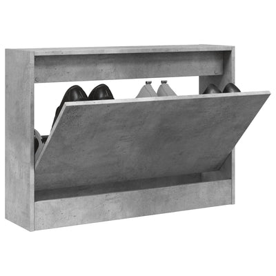 Modern 6 Pair 31" Compact Shoe Cabinet With 1 Flip Down Drawer
