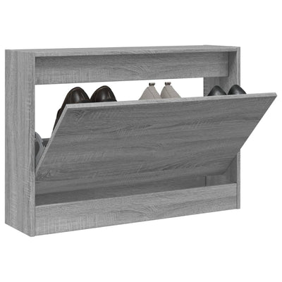 Modern 6 Pair 31" Compact Shoe Cabinet With 1 Flip Down Drawer