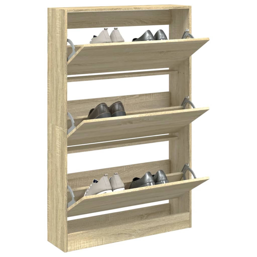 Tone Shoe Cabinet Solid Oak 3 Drop-Down Drawers