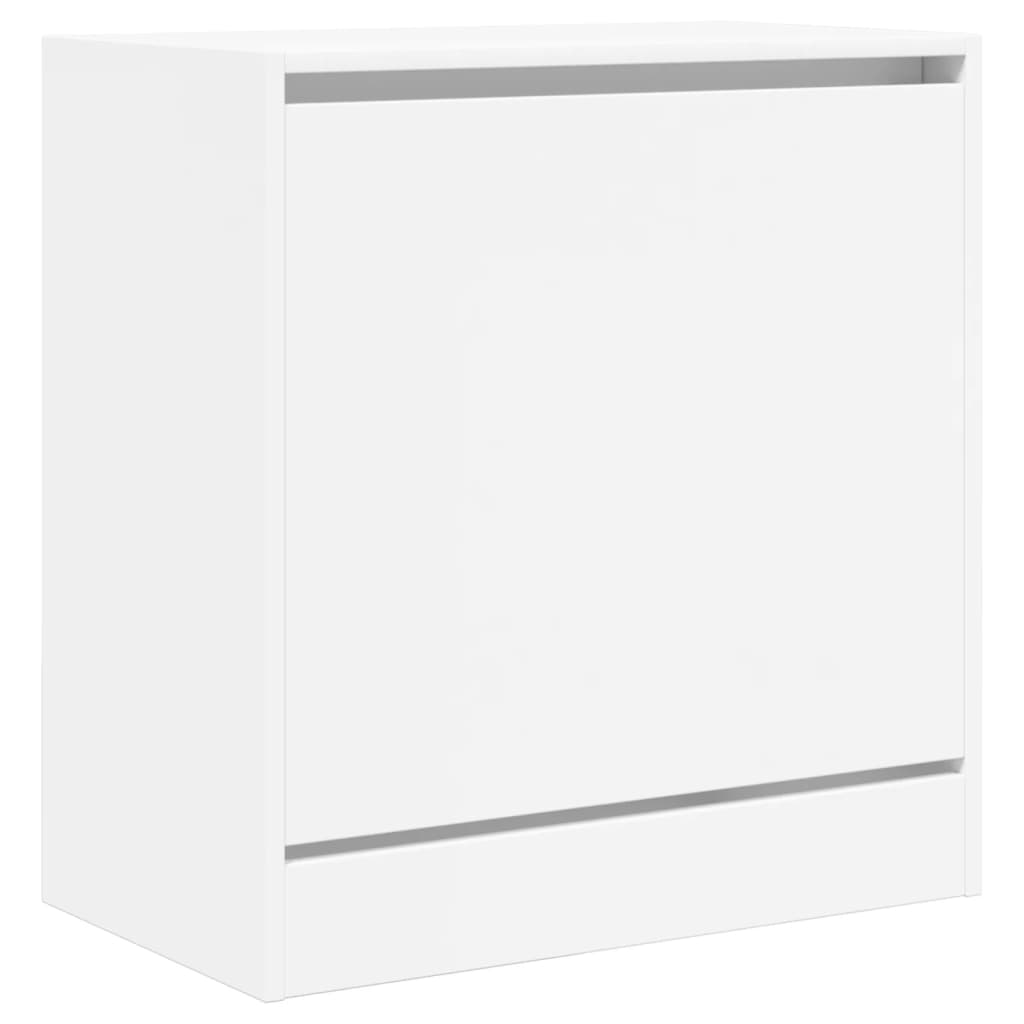 Modern 6 Pair 31" Compact Shoe Cabinet With 1 Flip Down Drawer