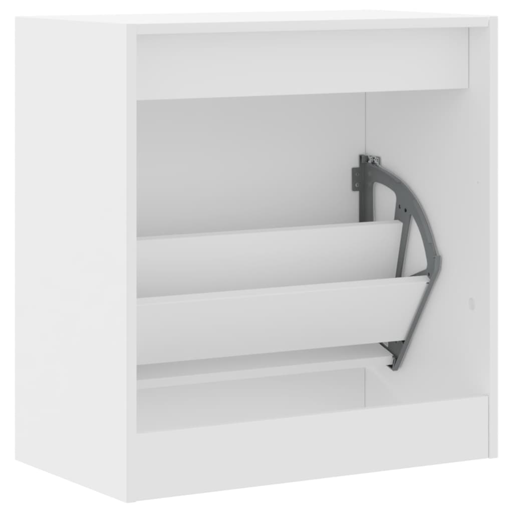 Modern 6 Pair 31" Compact Shoe Cabinet With 1 Flip Down Drawer