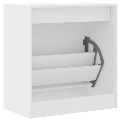 Modern 6 Pair 31" Compact Shoe Cabinet With 1 Flip Down Drawer