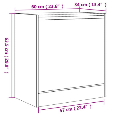 Modern 6 Pair 31" Compact Shoe Cabinet With 1 Flip Down Drawer