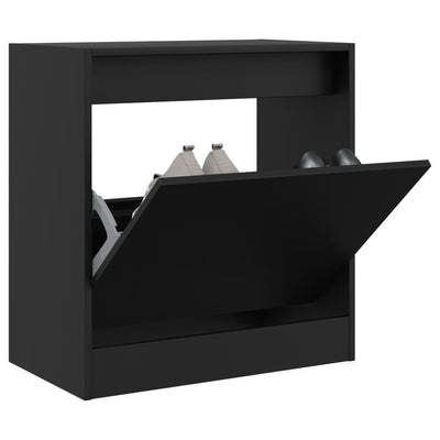 Modern 6 Pair 31" Compact Shoe Cabinet With 1 Flip Down Drawer