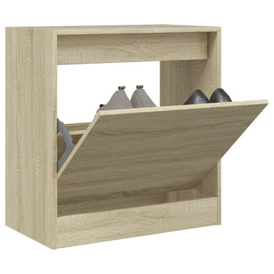 Modern 6 Pair 31" Compact Shoe Cabinet With 1 Flip Down Drawer