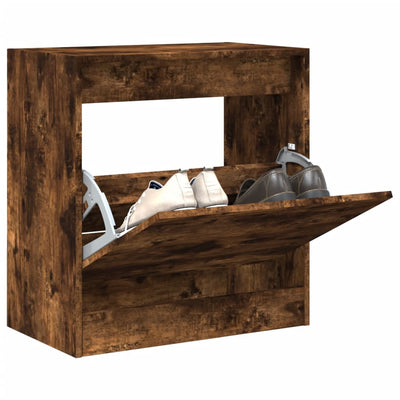 Modern 6 Pair 31" Compact Shoe Cabinet With 1 Flip Down Drawer