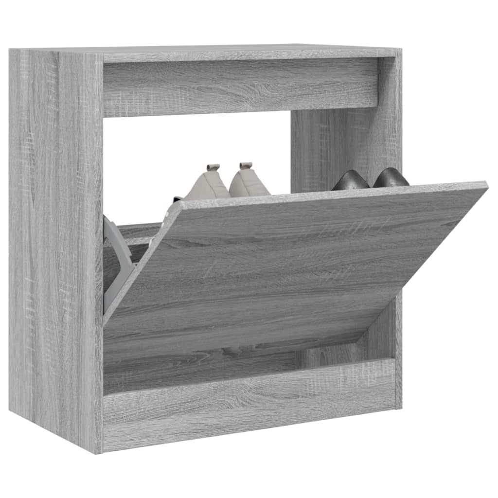 Modern 6 Pair 31" Compact Shoe Cabinet With 1 Flip Down Drawer