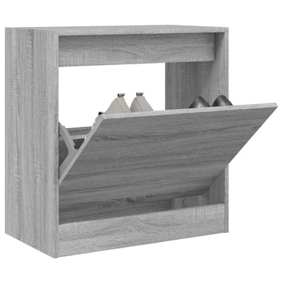 Modern 6 Pair 31" Compact Shoe Cabinet With 1 Flip Down Drawer