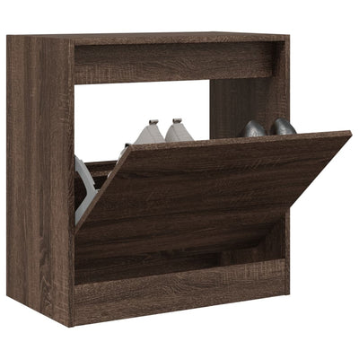 Modern 6 Pair 31" Compact Shoe Cabinet With 1 Flip Down Drawer