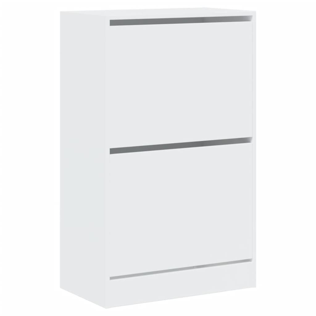 Modern 18 Pair 31" Shoe Cabinet With 2 Flip Down Drawers