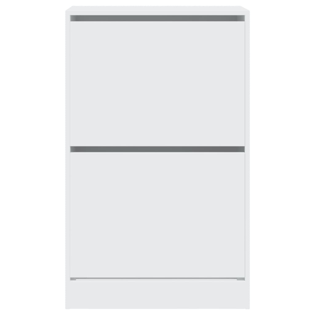 Modern 18 Pair 31" Shoe Cabinet With 2 Flip Down Drawers