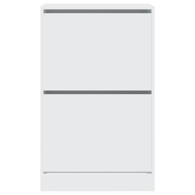 Modern 18 Pair 31" Shoe Cabinet With 2 Flip Down Drawers