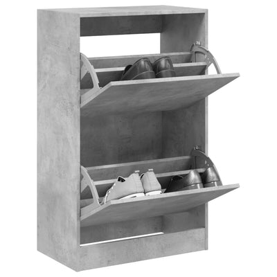 Modern 18 Pair 31" Shoe Cabinet With 2 Flip Down Drawers